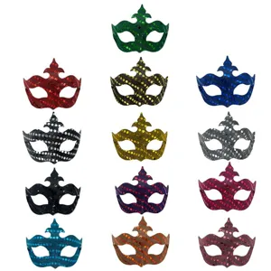 Maschere di Carnevale con paillettes colorate per donne, perfette per feste di Halloween ed eventi.
