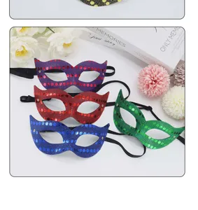 Met pailletten versierd half gezicht masker voor carnaval feest kostuum bal.