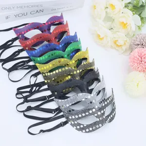 Elegant Pailletten PVC Half Masker Sexy Gemaskerd Bal Masker Voor Carnaval Halloween Feest Vrouwen Kostuum Requisieten