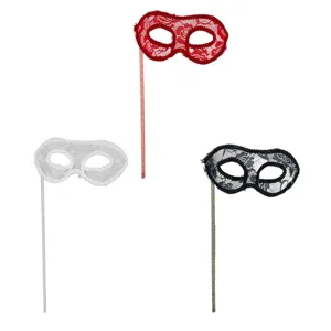 Handgehaltene Spitzenmasken für Maskerade, Halloween-Party und tolle Festaufführungen.