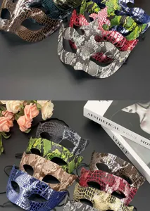 Set maschera da mascarade mezza faccia di coppia motivo pelle di serpente festa