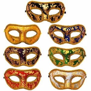 Vintage Masquerade Halfgelaatsmasker Mannen Vrouwen Fluweel Plastic Oogmasker Halloween Carnaval Feest Bal Cosplay Retro Masker