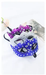 Maskenball Damen Krone Halbgesicht Maske Strass Glitzer Venedig Prinzessin Maske Detail
