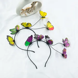 Diadema Plegable con Mariposas 3D para Mujeres Niñas Diadema Colorida Linda Accesorios para el Cabello de Moda Chic