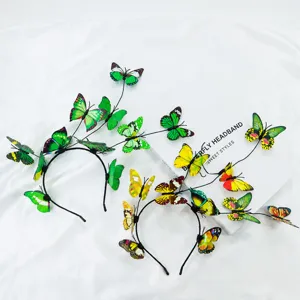 Cerchietto a Farfalla Pieghevole Stile Foresta Dolce Simulazione Cerchio per Capelli per Halloween Festa per Bambini Copricapo Ragazze Accessori per Capelli