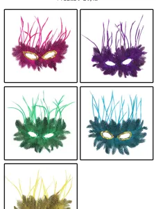 Venetiaanse veren masker voor feestje carnaval masquerade kostuum oogmasker accessoires