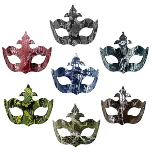 Maschera veneziana mezza faccia set costume festa carnevale motivo animale per coppia