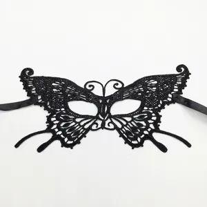 Schwarze Spitze Schmetterling Maskerade Augenmaske fur Party und Weihnachtsfeier.