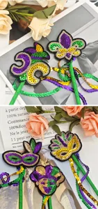 Carnaval paillettes rekwisieten, Mardi Gras feest verkleed stafjes, feestelijke optreden accessoires.