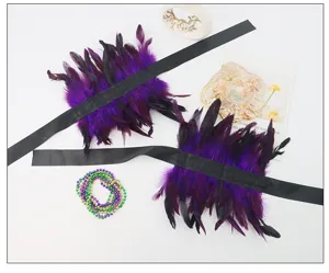 Halloween feather leg warmers fluffy foot cuffs costume party cosplay rave accessories black