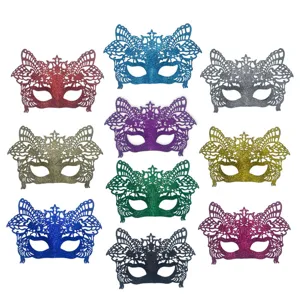 Halloween Party Glitter Half Face Mask Masquerade Butterfly Lace Eye Mask Costume Props