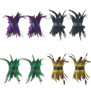 Halloween feather leg warmers fluffy foot cuffs for cosplay party costume dress up accessories