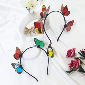 Serre-tête Papillon Coloré pour Femme Printemps Été Cerceau à Cheveux Haut Doux Mignon Papillon 3D Accessoires de Cheveux Fait Main