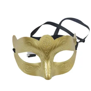 Goldene venezianische Maske Halbgesicht Retro Vintage Stil fur Halloween Party und Events.