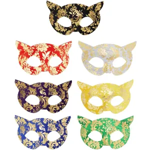 Masque de Chat en PVC Coloré Mascarade Vénitienne Masque des Yeux pour Costume de Fête