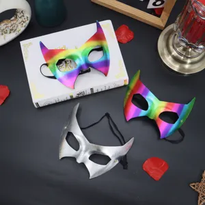 Halloween PVC bat mask party masquerade eye mask set carnival costume props for women