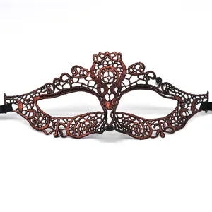 Bronzierte spitzen maske sexy katzenaugen maske fur halloween party cosplay fotografie requisiten