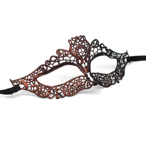 bronzefarbene spitze maske sexy augenmaske fuer halloween party und fotografie requisiten