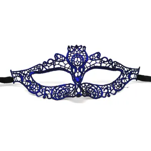 Blaue Spitzenmaske für Damen, sexy Katzenaugen Maske für Halloween Party und tolle Foto Requisiten.