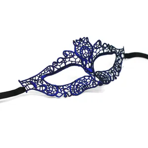 Blaues Spitzenmaske Detail, exquisite hohle Blumenmuster für Party Foto Requisiten.