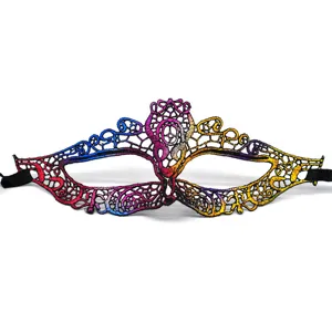 Bunte, farbverlaufende Spitzen-Maske, sexy Katzen-Augenmaske für Party und Feiertags-Foto-Requisiten