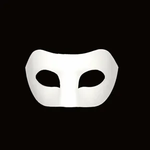 Weißes Papiermaché DIY Maske für Party, Halloween und Kindergarten Malerei Handwerk.
