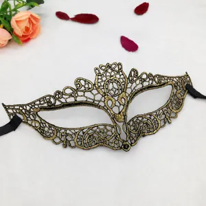 Goldene Spitzen Maske Sexy Katzenaugen Maske für Halloween Party Kostüm Fotografie Requisiten