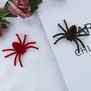 Halloween Simulation Spider Ornaments Flocked Fake Spiders Party Prank Props Decor