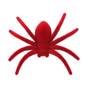 Red velvet spider jewelry box Halloween horror prop plush ring gift container decoration