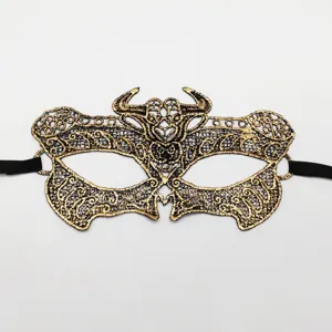 Schwarz Gold Spitze Maske Venezianische Karneval Party Kostüm Augenmaske mit Bändern