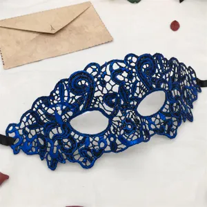 Blaue Spitzen Maske fur Damen Maskerade Karneval Halloween Kostum Augenmaske edles Design