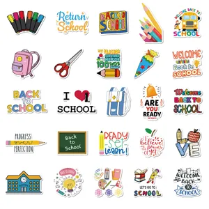 Set di adesivi scolastici impermeabili, simpatici sticker in vinile per laptop e borraccia.