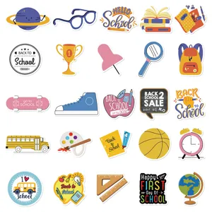 Set di adesivi impermeabili per la scuola, simpatici sticker di cancelleria per laptop e tazza.