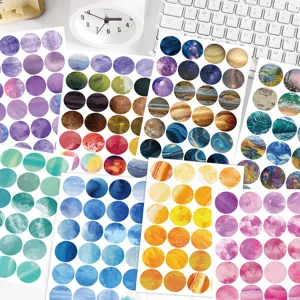 Monet Garden Round Dot Stickers Aesthetic Watercolor Decorative Stationery Sticker Set For Journaling DIY Phone Case