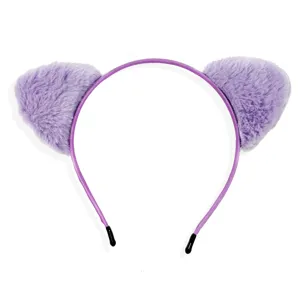 Süßer lila flauschiger Katzenohren Haarreif Plüsch Tier Haarreifen Cosplay Accessoires