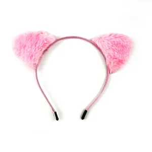 Rosa flauschiger Katzenohren Haarreif süße Plüsch Tierohren Haarschmuck für Cosplay Party