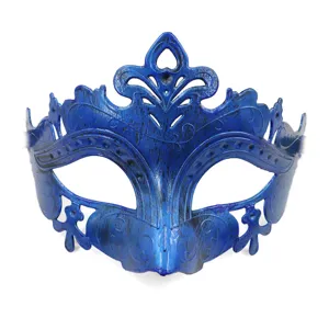 Masque Vénitien Demi Visage Bleu Vintage Fête d'Halloween Accessoire Déguisement Top