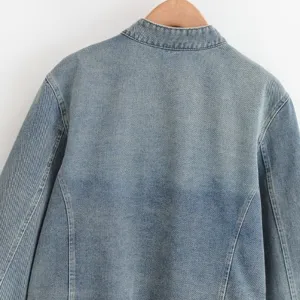 Classic blue denim jacket women short casual streetwear outerwear coat spring top fashion