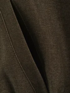 Dark brown women jacket apparel fabric detail close-up view premium twill texture material