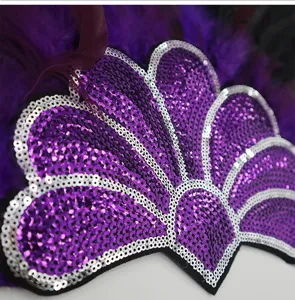 Purple sequin feather headdress for Halloween party carnival performance and festival wear.
