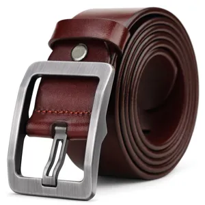 Heren lederen riem bruin casual gesp riem voor jeans dagelijkse mode accessoires mooi