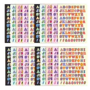 Cartoon Alphabet Stickers Holographic Waterproof Letter Stickers DIY Scrapbooking Journal Decorative Labels