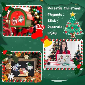 Weihnachtliche magnetische Kühlschrankaufkleber Set, Wichtel Deko Magnete für Metalloberflächen.