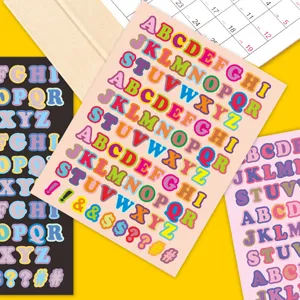 Colorful alphabet letter stickers, waterproof decorative DIY diary stickers for crafts.