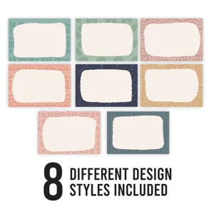 Étiquettes autocollantes colorées de style bohème avec 8 designs différents pour DIY.