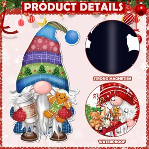 Christmas Gnome Refrigerator Magnets Set Cute Holiday Decorative Magnet Stickers for Home Kitchen
