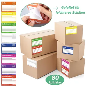 Etiquettes de demenagement pour cartons codees couleur et vierges autocollantes