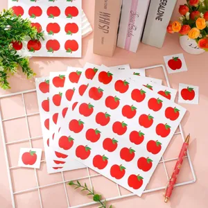 Feuilles d'autocollants pomme rouge mignonne étiquettes autocollantes pour agendas et cartes.