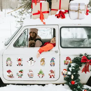 Christmas gnome fridge magnets set winter holiday car decoration festive magnetic stickers detail
