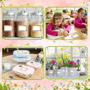 Decoratieve bloemen blanco etiketstickers voor handgeschreven geschenkverpacking